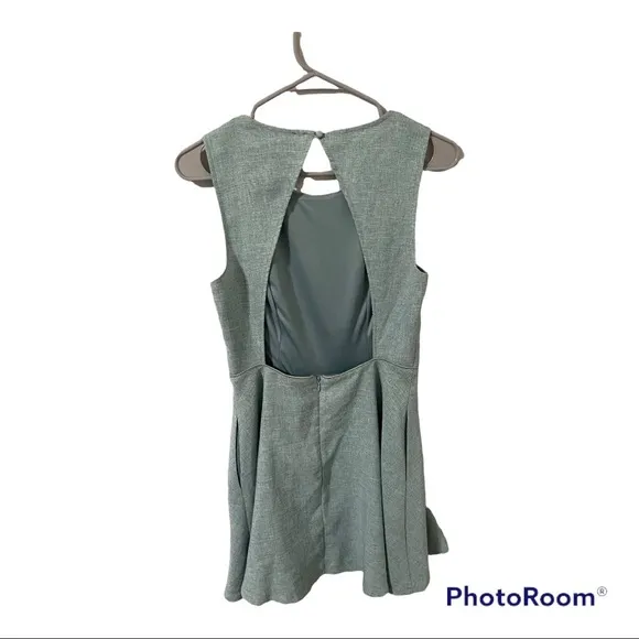 Lulu’s Winsome Mint Blue Backless Skater Mini Dress; Size Medium