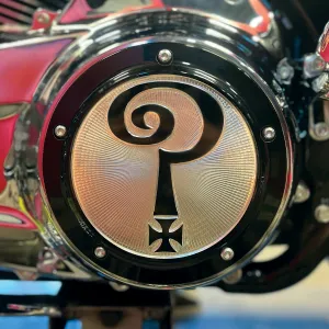 Question Mark M8 Touring Derby Cover - Gloss Black